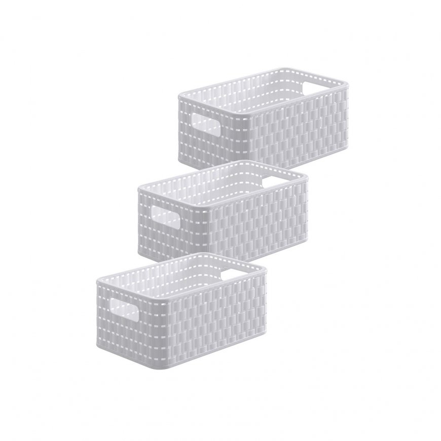Rotho 6608601100WS storage box Storage basket Rectangular Rattan White