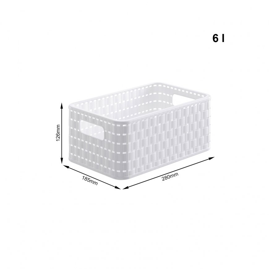 Rotho 6608601100WS storage box Storage basket Rectangular Rattan White – 3