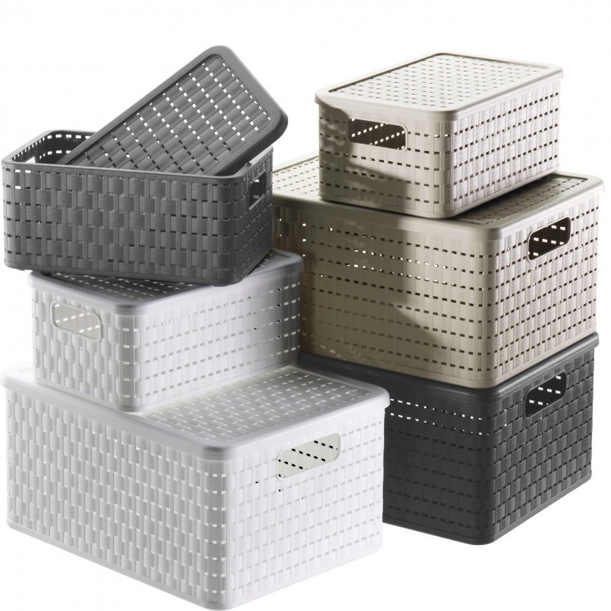 Rotho 6608601100WS saugojimo dėžė Krepšys daiktams Stačiakampio formos Rotangas Balta – 4