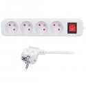 Solight pikendus, 4 pesaga, valge, lüliti, 2m Solight pikendus, 4 pesaga, valge, lüliti, 2m