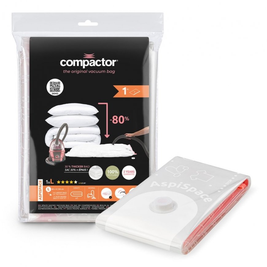 Compactor Vacuum Storage Bag Aspispace L 120 liters, 80 x 100 cm