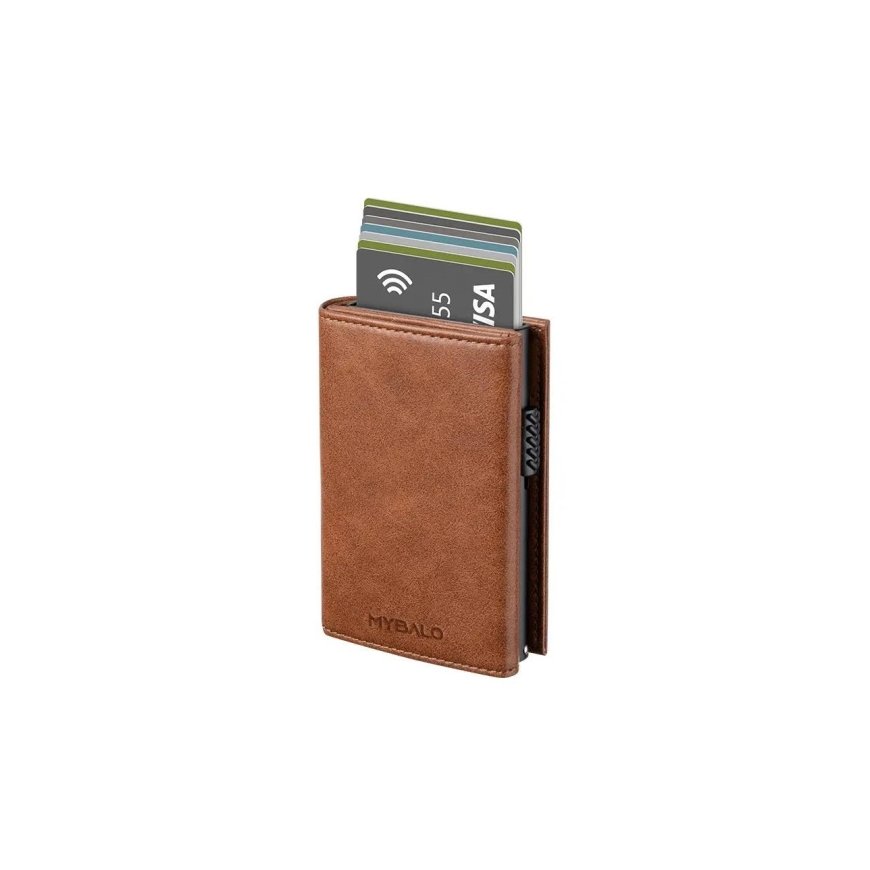 MYBALO Carryx Folding Wallet with Retractable Card Holder, Brown – 2