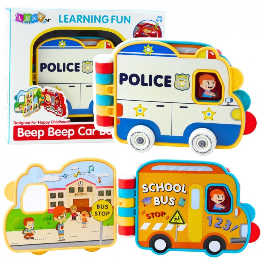Lean Toys Interaktyvi transporto priemonių knyga su garsais ir judančiais elementais