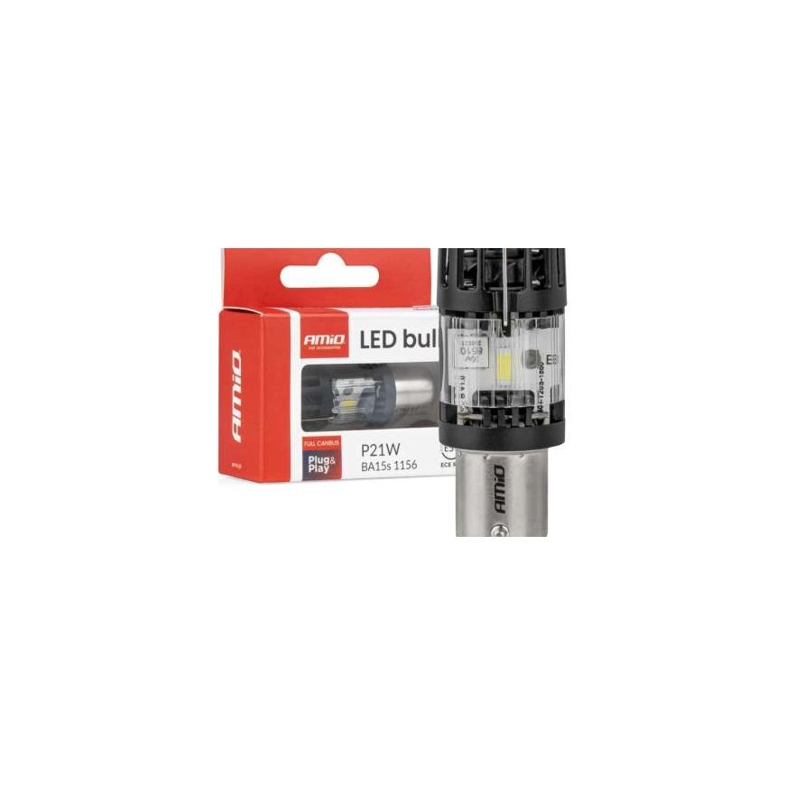 LED lemputė Lumitec BA15S P21W 12V Full Canbus balta AMIO-04688