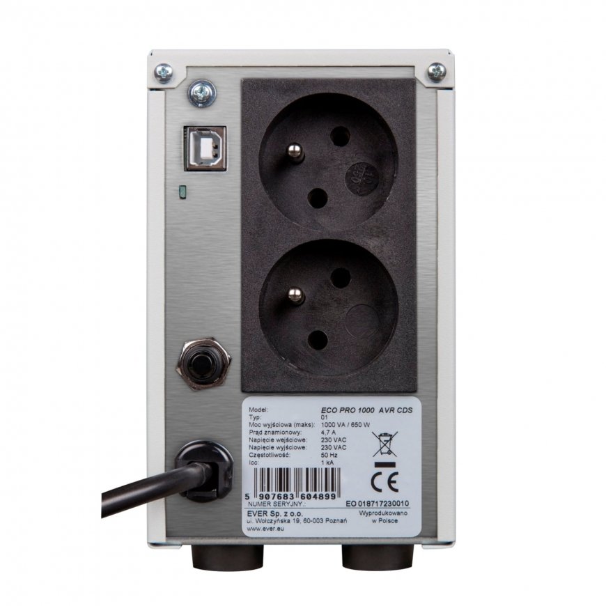 Ever ECO PRO 1200 AVR CDS nepertraukiamo maitinimo resursai (UPS) „Line-Interactive“ 1,2 kVA 780 W 2 – 3