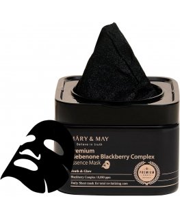 MARY & MAY Premium Idebenone Blackberry Complexi mitmekülgne näomask (essentsmask) 20 tk