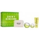 Donna Karan DKNY Be Delicious komplekts: tualetais ūdens 100 ml + ķermeņa losjons 100 ml + tualetais ūdens 15 ml + kosmētikas so