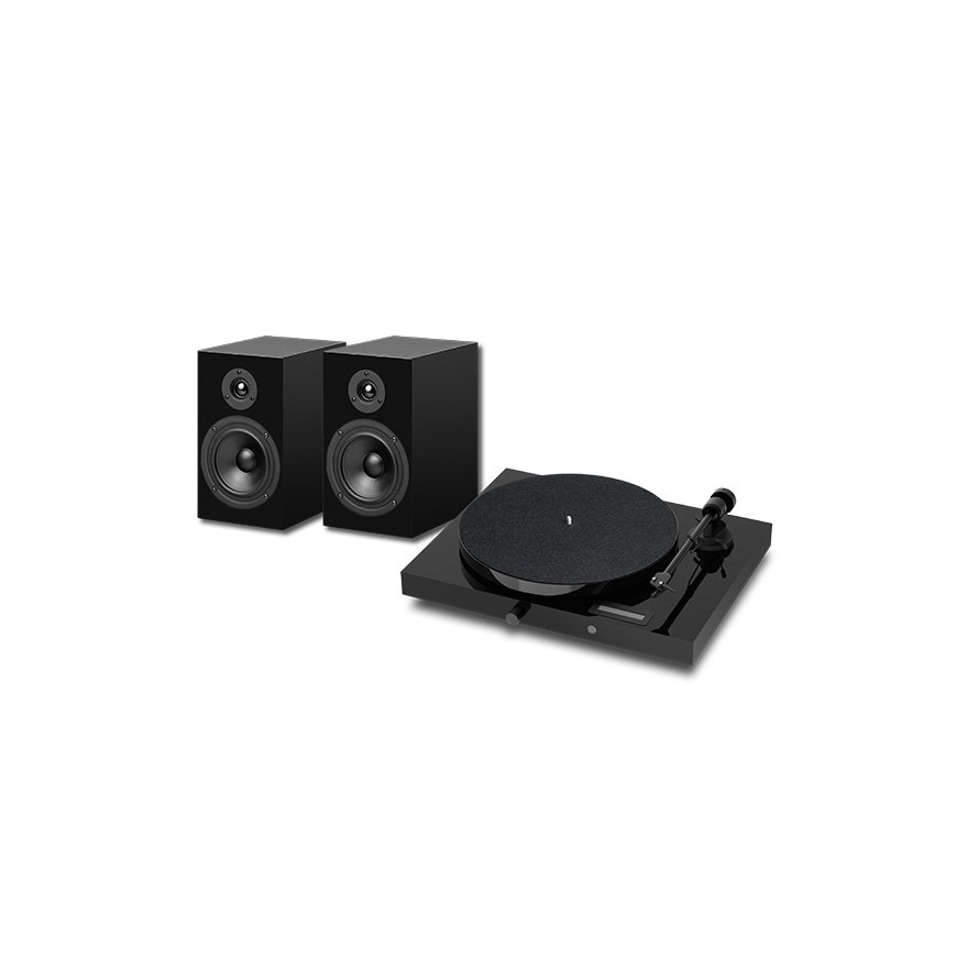 HiFi Pro-Ject JukeBox E1 Piano Set – complete stereo audio system with turntable