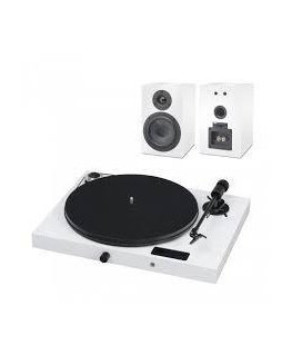 Pro-Ject JukeBox E1 HiFi Set (White) - complete stereo audio system with turntable
