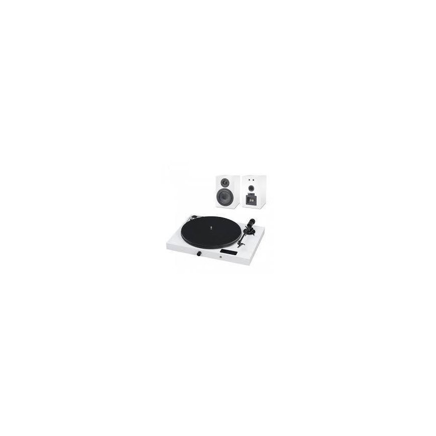 Pro-Ject JukeBox E1 HiFi Set (White) - complete stereo audio system with turntable