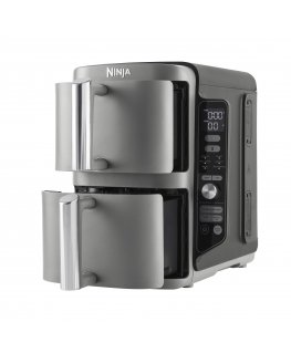 Ninja SL400EU taukvāres katls Dubults 9,5 L 2470 W Karstā gaisa fritētājs Melns, Pelēks