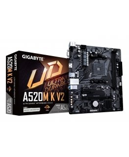 GIGABYTE A520M K V2 emolevy AMD A520 Kanta AM4 mikro ATX