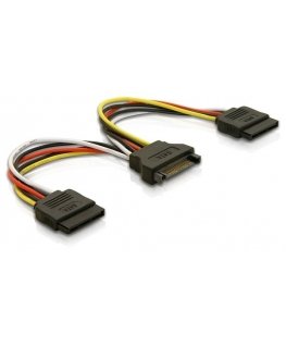 DeLOCK Cable Power SATA 15pin 2x SATA HDD – straight 0,15 m
