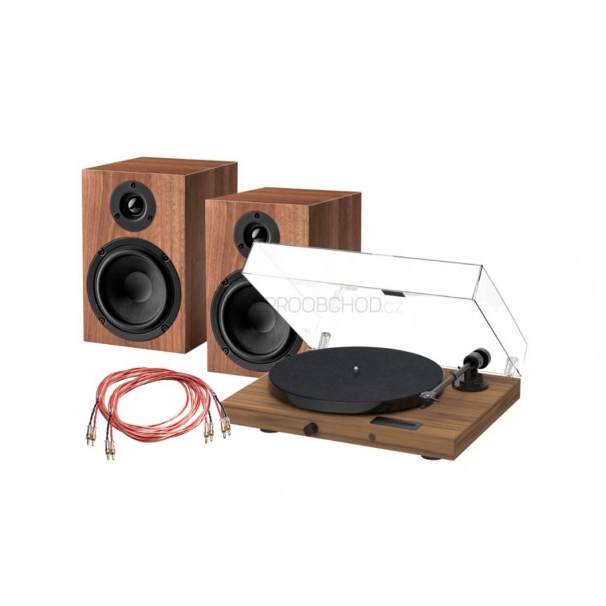 HiFi Pro-Ject JukeBox E1 Set, Wood - Complete Stereo Audio System with Turntable – 2