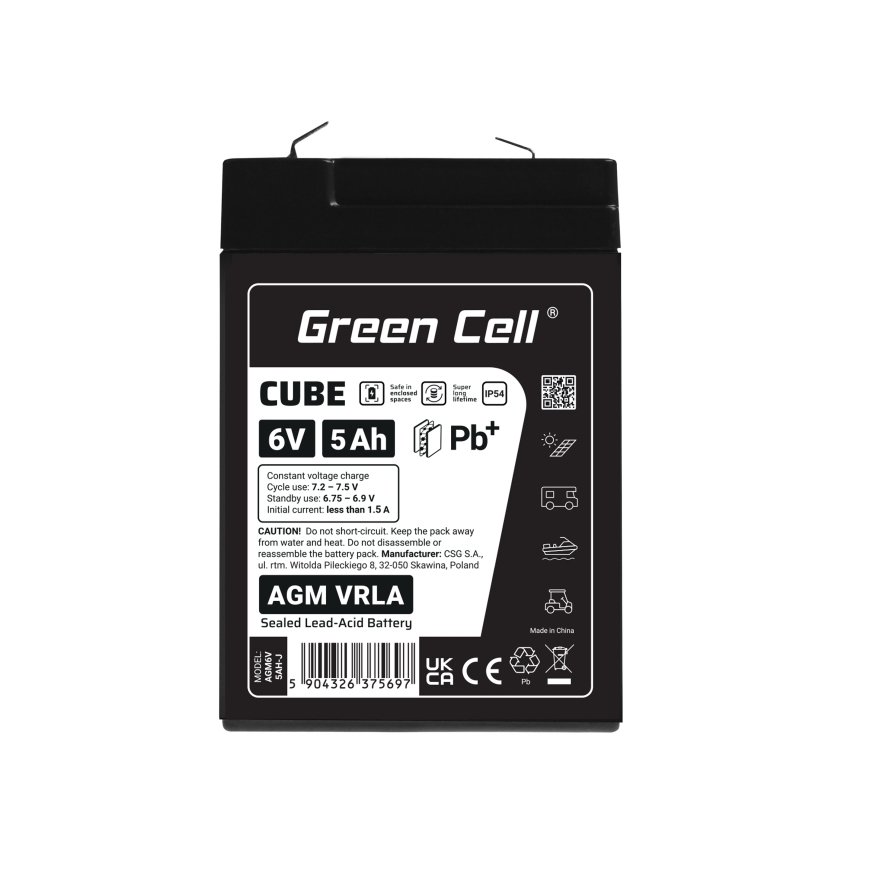 Green Cell AGM6V5AH-J UPS battery Sealed Lead Acid (VRLA) 6 V 5 Ah – 4