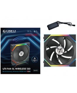 Lian Li UNI FAN SL Wireless 120 Reverse Blade Datora korpusam Ventilators 12 cm Melns 1 pcs