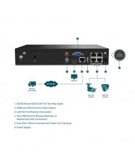 TP-Link VIGI NVR1004H-4P verkkovideotallennin musta
