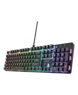 Trust GXT 871 Zora klaviatuur Mängimine USB QWERTY Ameerika inglise keel Must