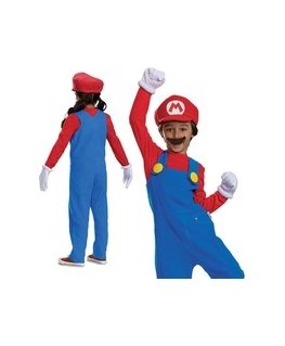 Super Mario sarkanā tērps, karnevāla Mario tērps, maskēšanās 127-136 cm, 7-8 gadu vecumam