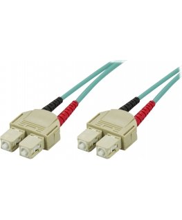 Deltaco Kuitukaapeli, SC - SC, 50/125, OM3, duplex, multimode, 10m