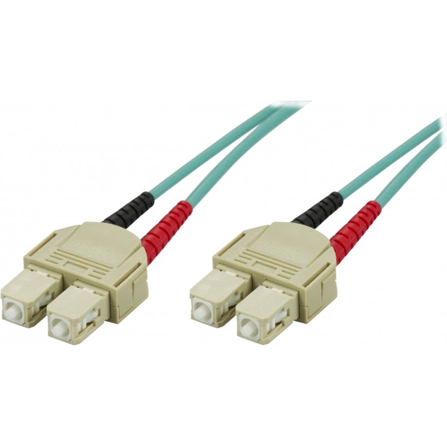 Deltaco Kuitukaapeli, SC - SC, 50/125, OM3, duplex, multimode, 10m