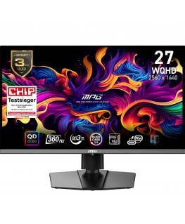 MSI MPG 271QRXDE QD-OLED tietokoneen litteä näyttö 67,3 cm (26.5") 2560 x 1440 pikseliä Wide Quad HD musta