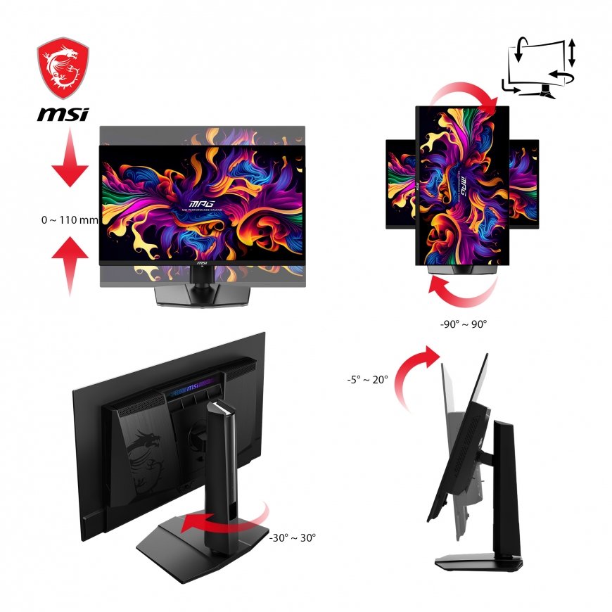 MSI MPG 271QRXDE QD-OLED tietokoneen litteä näyttö 67,3 cm (26.5") 2560 x 1440 pikseliä Wide Quad HD – 5