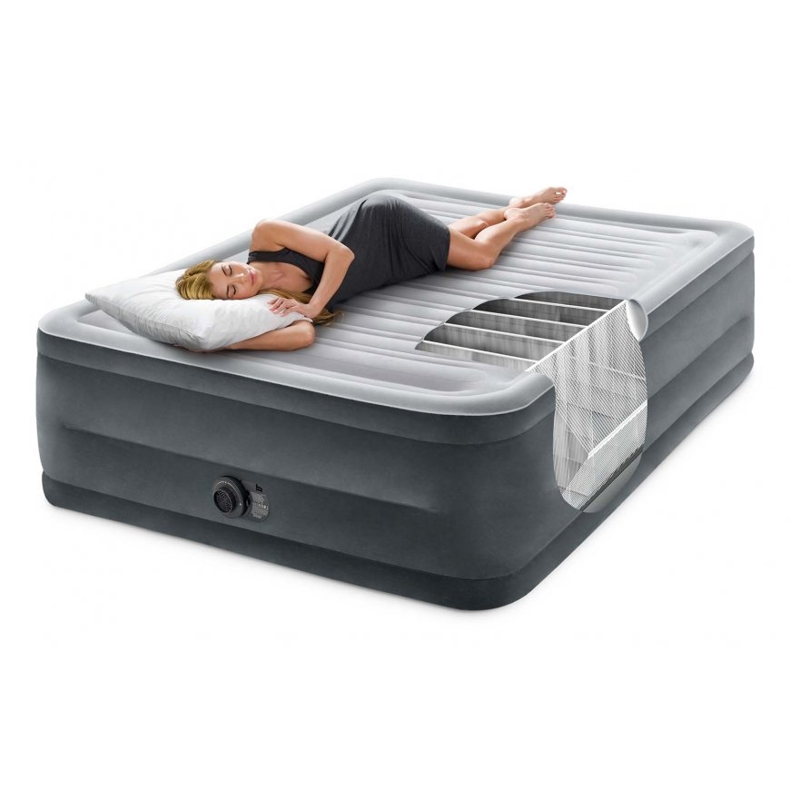 Intex DuraBeam Comfort-Plush High-Rise Kaksoispatja Vaaleanharmaa Unisex – 3