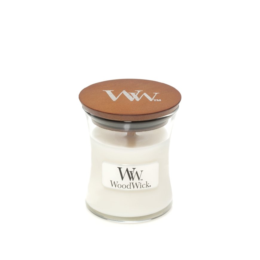 WoodWick White Teak vaska svece Apaļš