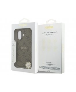 GUESS case for IPHONE 17, compatible with "MagSafe GUHMP17SG4GFRW" (PU 4G Ring Classic Logo), brown