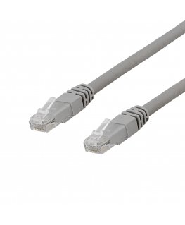 Deltaco U/UTP Cat6a laitekaapeli, 0,3m, 500MHz, Delta-sertifioitu, LSZH, harmaa