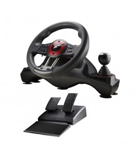 Flashfire WH-2304V Gaming Controller Black, Red Steering wheel + Pedals PlayStation 4, Playstation 3, Xbox One
