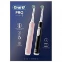 Dantų šepetīšu komplekts Oral-B Pro Series 1 Cross Action 2 gabali melnā + rozā melns/rozā Dantų šepetīšu komplekts Oral-B Pro Series 1 Cross Action 2 gabali melnā + rozā melns/rozā
