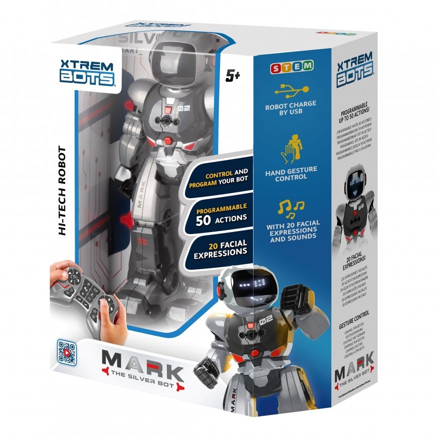 XTREM BOTS интерактивный робот Silver Mark