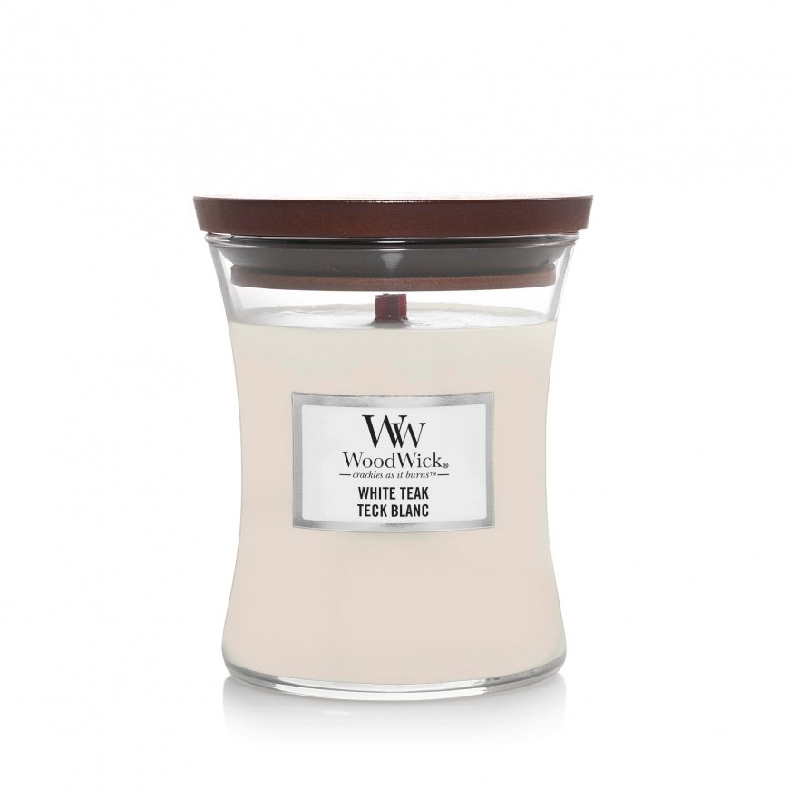 WoodWick White Teak vaska svece Cilindrs