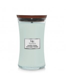 WoodWick Sagewood & Seagrass Large Jar vahakynttilä Pyöreä Turkoosi 1 kpl