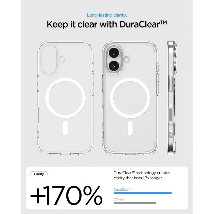 Spigen Ultra Hybrid (MagFit) mobiiltelefoni ümbris 16 cm (6.3") Kate Grafiit, Läbipaistev – 3