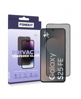 FoneKit Privacy+ Full Cover grūdintas stiklas, Samsung Galaxy S25 FE