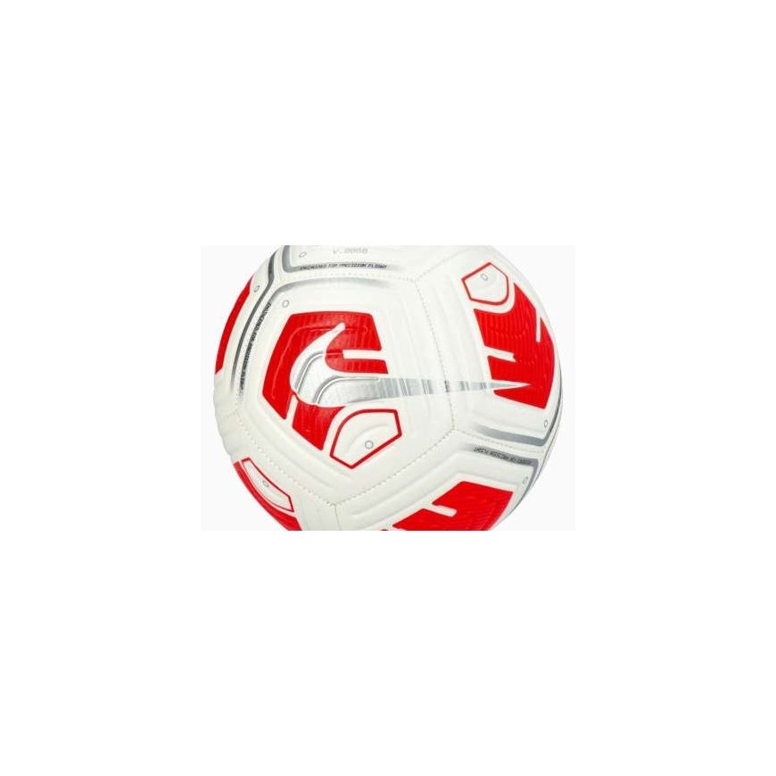 FUTBOLA BUMBA NIKE STRIKE 290G Balts/BRIGHT CRIMSON/Sudrabs R.5