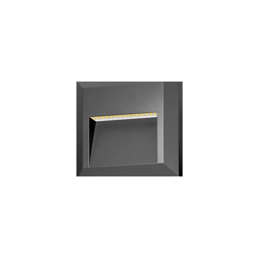 Orno KIBO LED 1W, seinalamp, 80lm, IP65, 4000K, ruudukujuline, pihupall