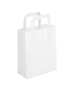 Food takeaway bags, paper, white, 70 gsm, 22 x 10 x 28 cm, 100 pcs