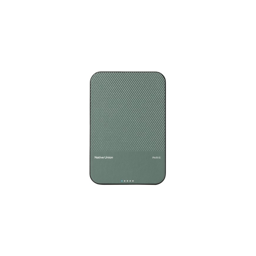 Native Union PB-5KMS-GRN ārējais akumulators 5000 mAh Bezvadu lādēšana Zaļš