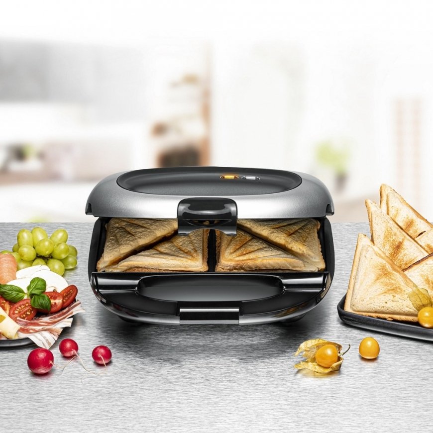 Rommelsbacher ST 1000 сэндвичница 1000 W Черный, Серебристый – 2