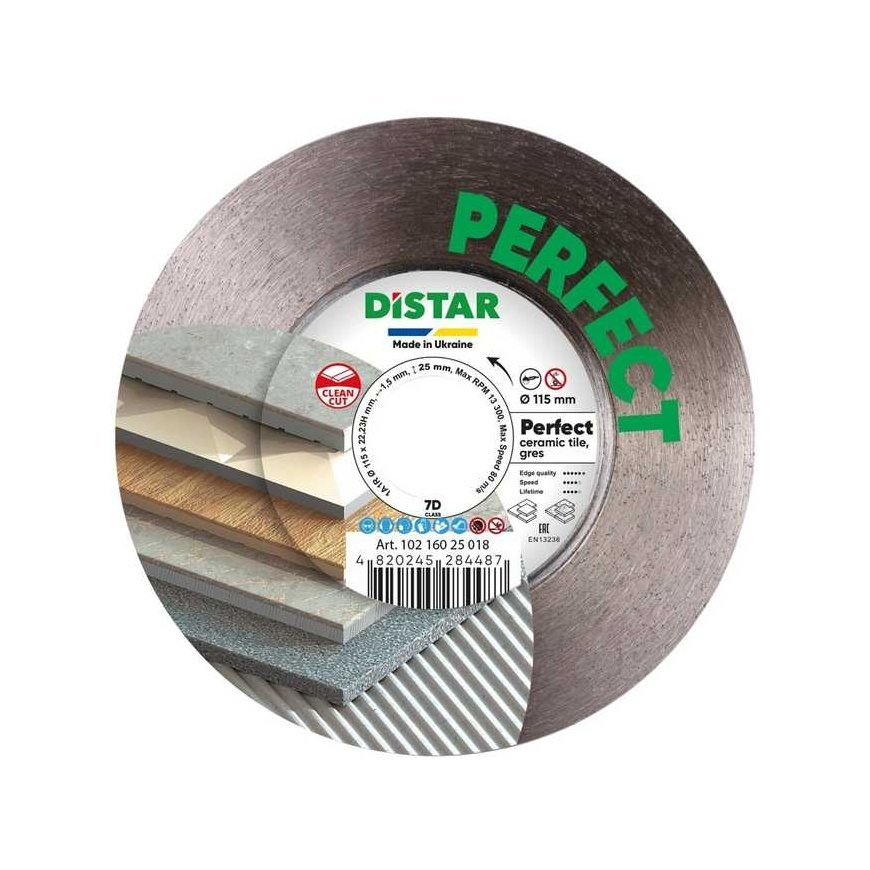 115 mm DISTAR PERFECT Diamond blade for ceramic, porcelain, and stone tiles
