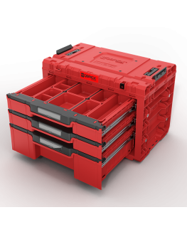 Q-Brick työkalulaatikko laatikoilla Qbrick System PRIME DRAWER 3 TOOLBOX EXPERT Raudonas Ultra HD Custom