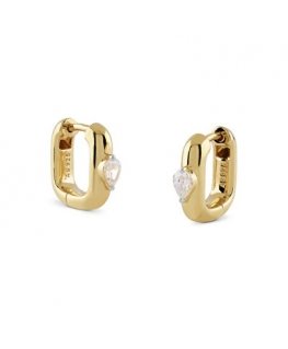 Guess Gold plated oval earrings with cubic zirconia Nuances JSBE04532JWYGT/U