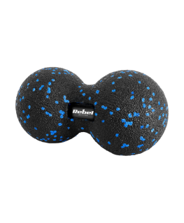 Duoball kahekordne massaažipall 12 cm, must ja sinine, EPP materjal, REBEL ACTIVE