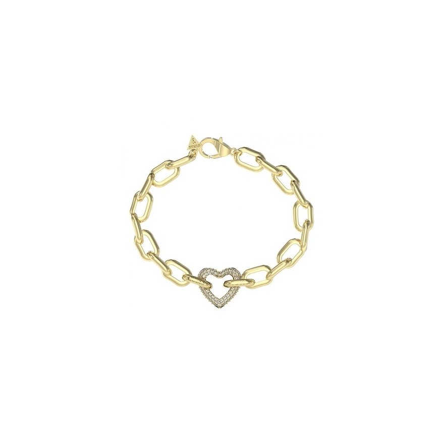 Guess Auksu dengtų sidabro apyrankė Širdis Jardin JSBB04454JWYG – 2