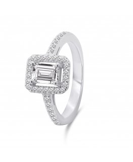 Brilio Silver Luxurious Silver Ring with Zirconias RI051W