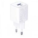 Зарядное устройство, подключаемое к сети 3MK Hyper Charger PD 33W GaN QC4+ PPS AFC FCP SCP USB-A + USB-C, белый Зарядное устройство, подключаемое к сети 3MK Hyper Charger PD 33W GaN QC4+ PPS AFC FCP SCP USB-A + USB-C, белый